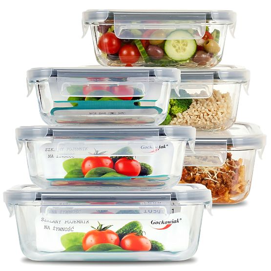 Ensemble de 6 récipients alimentaires en verre AMALFI