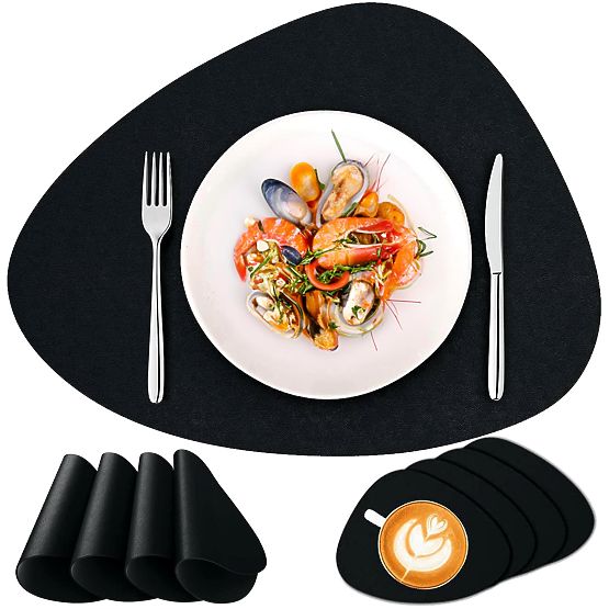 Ensemble de 8 sets de table TRIVAL BLACK