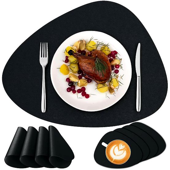 Ensemble de 8 sets de table TRIVAL BLACK
