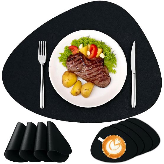 Ensemble de 8 sets de table TRIVAL BLACK