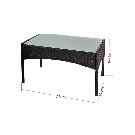 Ensemble de balcon en résine tressée (Canapé + 2 fauteuils + table) COMODO noir