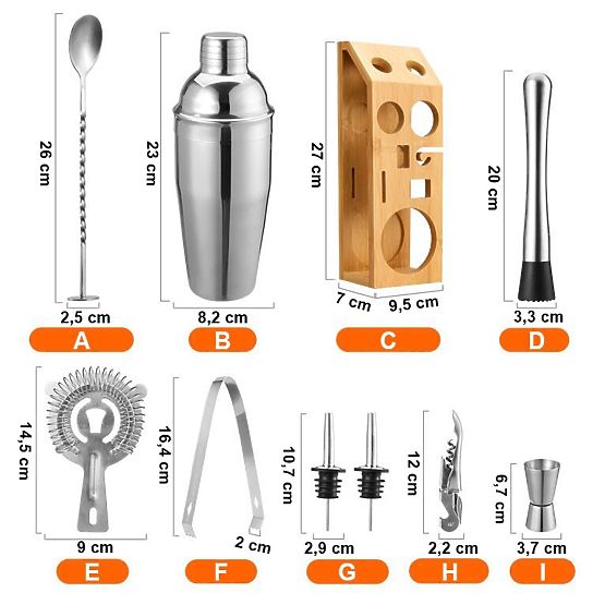 Ensemble de barman BRADFORD 10 pièces