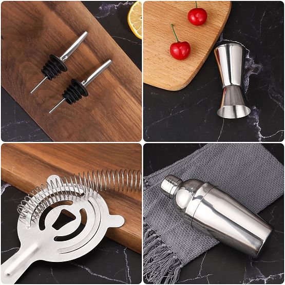 Ensemble de barman CHESTER chromé 12 pièces