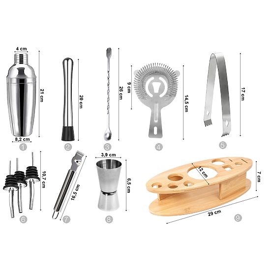 Ensemble de barman DERBY 10 pièces