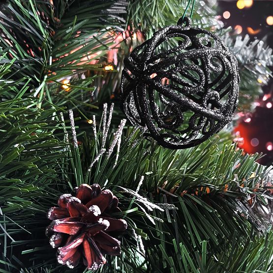 ENSEMBLE DE BOULES DE NOËL NOIRES 6PCS KL-21X25