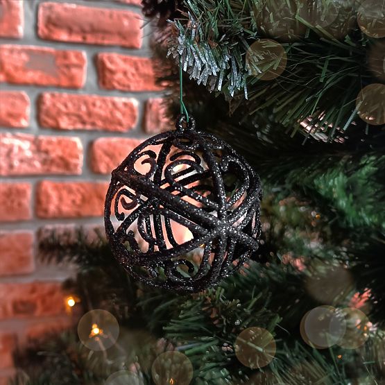 ENSEMBLE DE BOULES DE NOËL NOIRES 6PCS KL-21X25