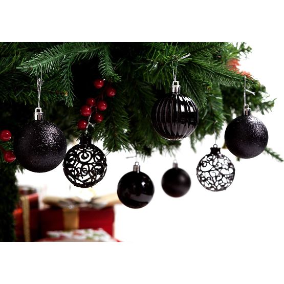 ENSEMBLE DE BOULES DE NOËL NOIRES 6PCS KL-21X25