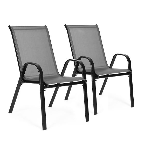 Ensemble de chaises de jardin pour terrasse et balcon gris