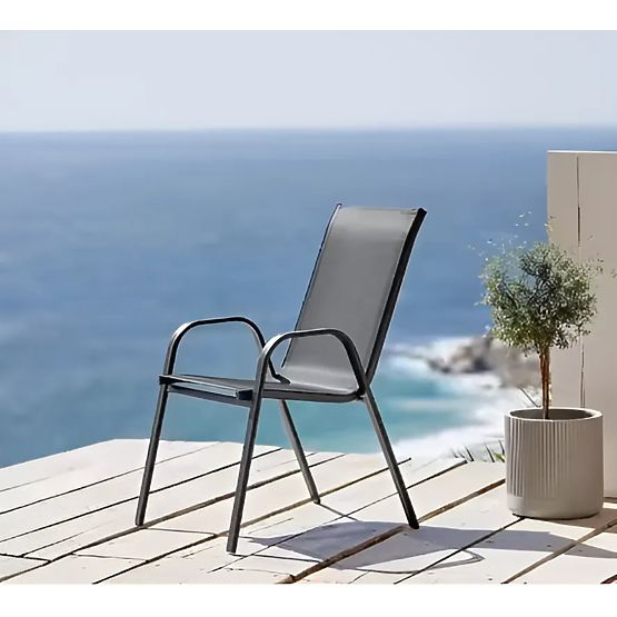Ensemble de chaises de jardin pour terrasse et balcon gris