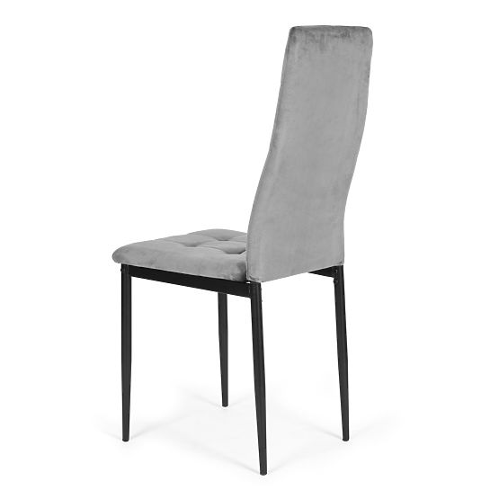 Ensemble de chaises en velours pour salle à manger et salon 4 pcs gris