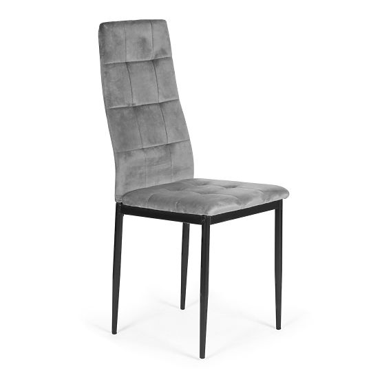 Ensemble de chaises en velours pour salle à manger et salon 4 pcs gris