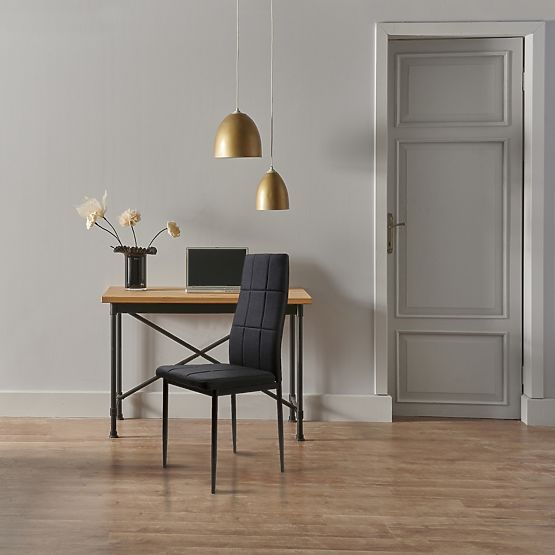 Ensemble de chaises rembourrées pour salle à manger et salon 4 pcs noir