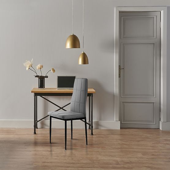 Ensemble de chaises rembourrées pour salle à manger et salon 4 pièces gris