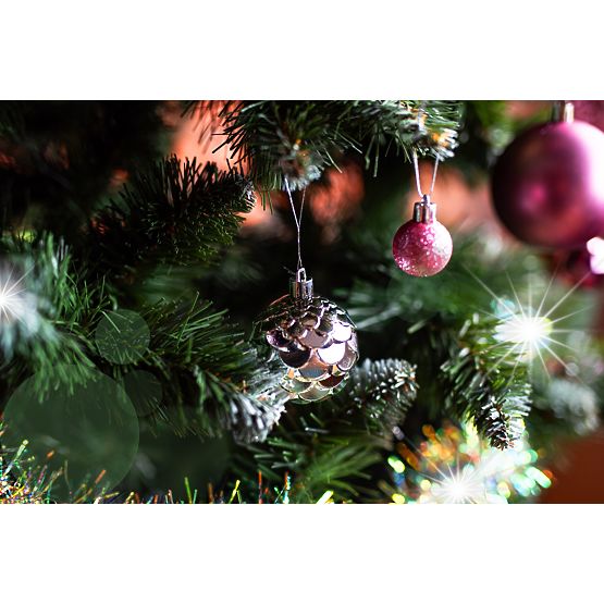 Ensemble de décorations de Noël Lila/Rose 208 pcs