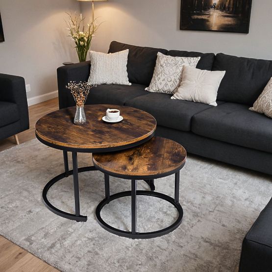 Ensemble de deux tables loft Galen Rustic