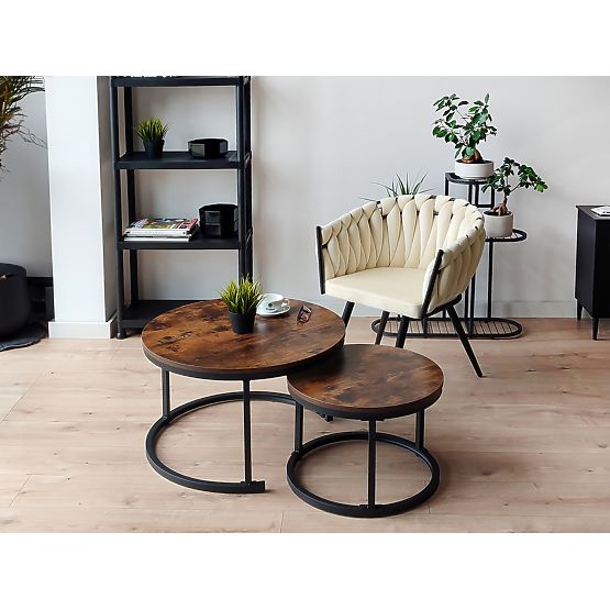 Ensemble de deux tables loft Galen Rustic