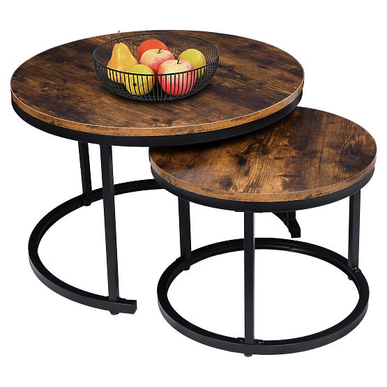 Ensemble de deux tables loft Galen Rustic