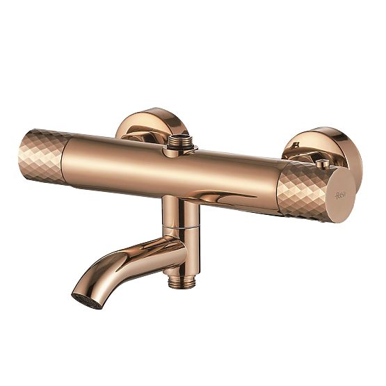 Ensemble de Douche avec Thermostat Rea Lungo Diamond Cuivré