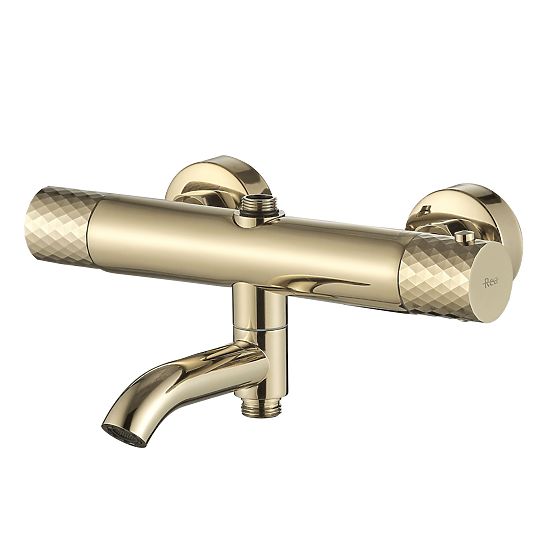 Ensemble de douche avec thermostat Rea Lungo Diamond Or