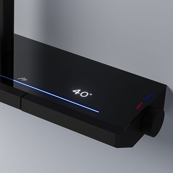 Ensemble de douche avec thermostat REA Pedro Noir