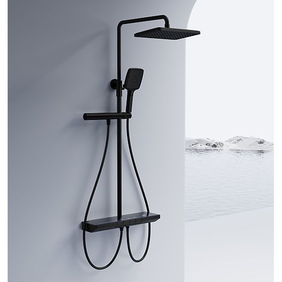 Ensemble de douche avec thermostat REA Pedro Noir