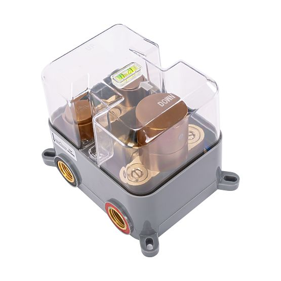 Ensemble de douche encastré avec thermostat LUNGO Cuivre brossé + BOÎTE