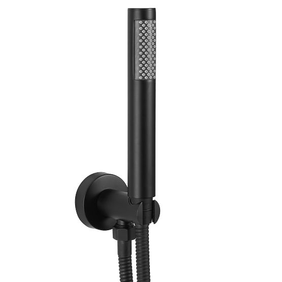 Ensemble de douche encastré avec thermostat LUNGO Noir + BOX