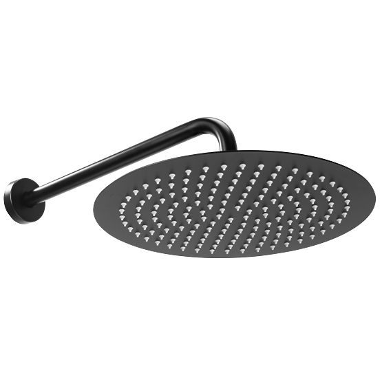 Ensemble de douche encastré avec thermostat LUNGO Noir + BOX