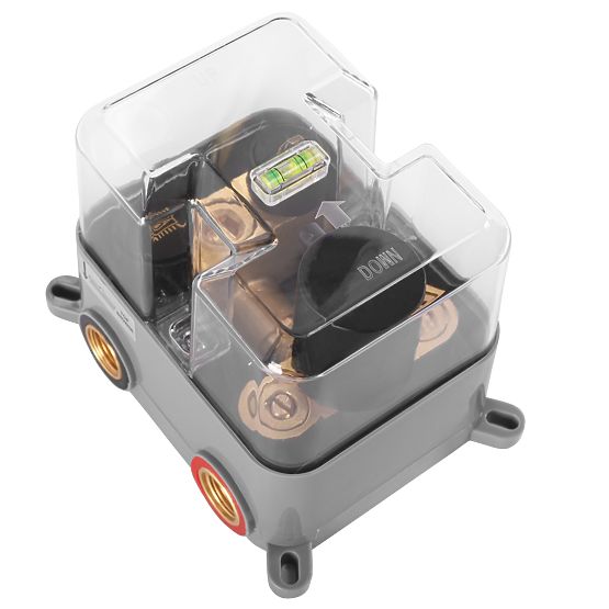 Ensemble de douche encastré avec thermostat LUNGO Noir + BOX