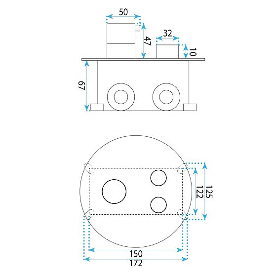 Ensemble de douche encastré avec thermostat Rea Lungo Diamond Chrom+ BOX