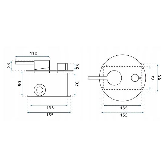 Ensemble de douche encastré Rea Argon Or Brossé + BOX