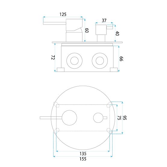 Ensemble de douche encastré Rea Lungo Diamond Chrome + BOX