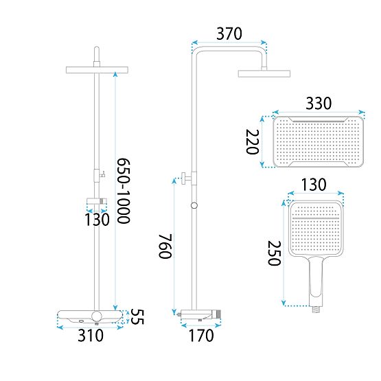 Ensemble de douche mural REA Bari Titan