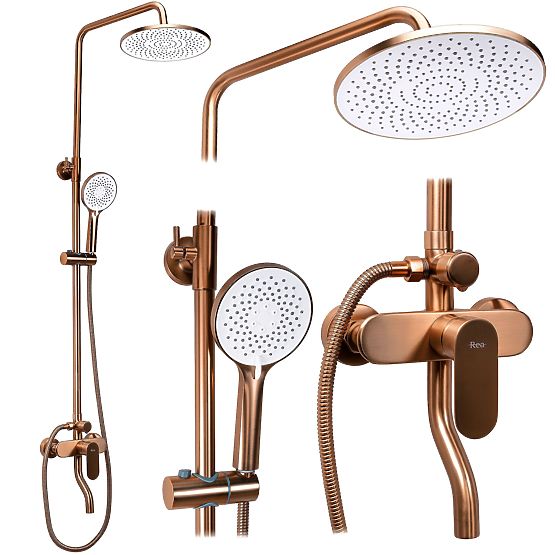 Ensemble de douche Rea DROP Cuivre brossé