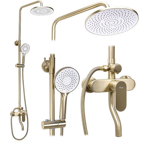 Ensemble de douche Rea DROP Or Brossé