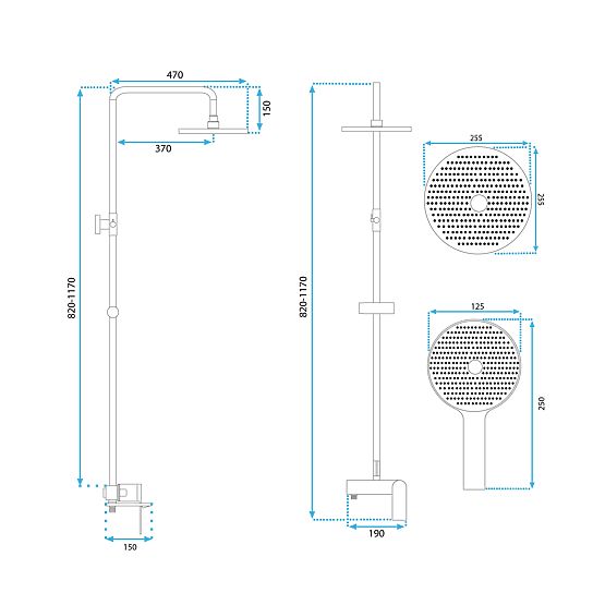 Ensemble de douche REA Marco Noir