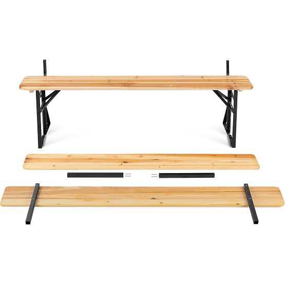 Ensemble de jardin acier-bois PORTER table 170 cm + 2 bancs