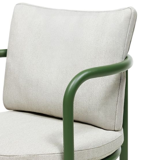 Ensemble de jardin Amarello, table 220 cm + 6 chaises, aluminium, beige clair/vert