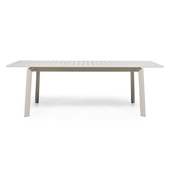 Ensemble de jardin Canelli, table extensible 175-234 cm + 4 chaises, aluminium, beige clair