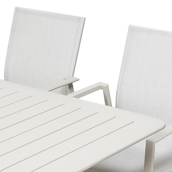 Ensemble de jardin Canelli, table extensible 175-234 cm + 6 chaises, aluminium, beige clair