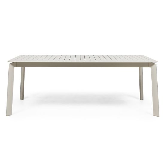Ensemble de jardin Canelli, table extensible 205-286 cm + 10 chaises, aluminium, beige clair