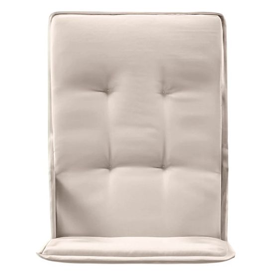 Ensemble de jardin Familis table 160 cm + 6 chaises avec dossiers réglables et coussins gris clair