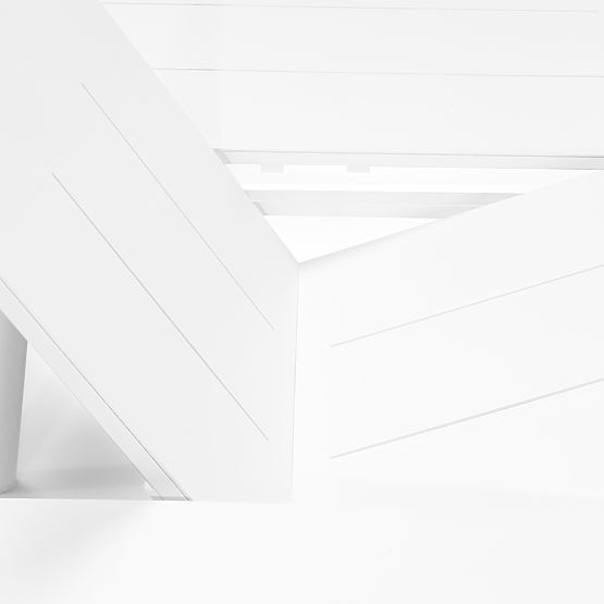 Ensemble de jardin Marinelli, table extensible 230-300 cm + 4 chaises, aluminium, blanc