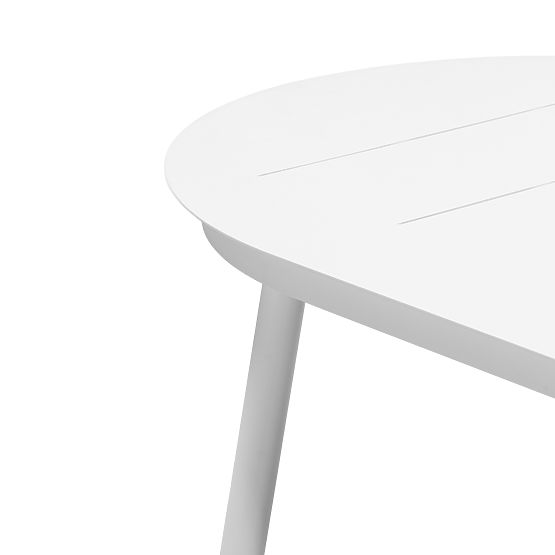 Ensemble de jardin Marinelli, table extensible 230-300 cm + 4 chaises, aluminium, blanc