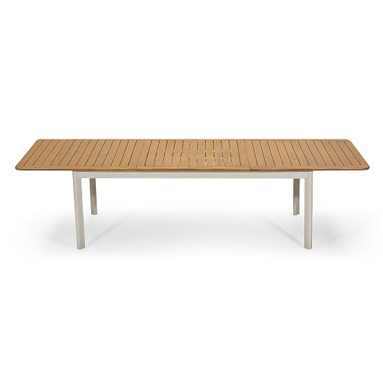 Ensemble de jardin Porticato, table extensible 211-300 cm + 6 chaises, bois d'acacia FSC, aspect tec