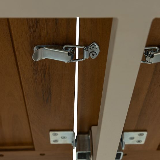 Ensemble de jardin Porticato, table extensible 211-300 cm + 8 chaises, bois d'acacia FSC, aspect tec