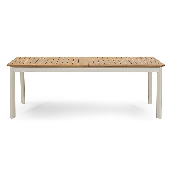 Ensemble de jardin Porticato, table extensible 211-300 cm + 8 chaises, bois d'acacia FSC, aspect tec