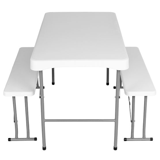Ensemble de jardin STANLEY table + 2 bancs
