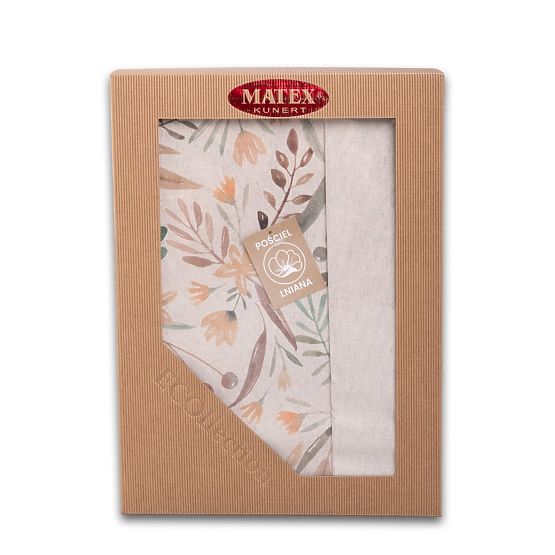 Ensemble de literie LINEN- leaves 220x200 + 2x 70x80