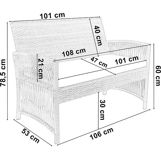 Ensemble de meubles de jardin KALINA gris